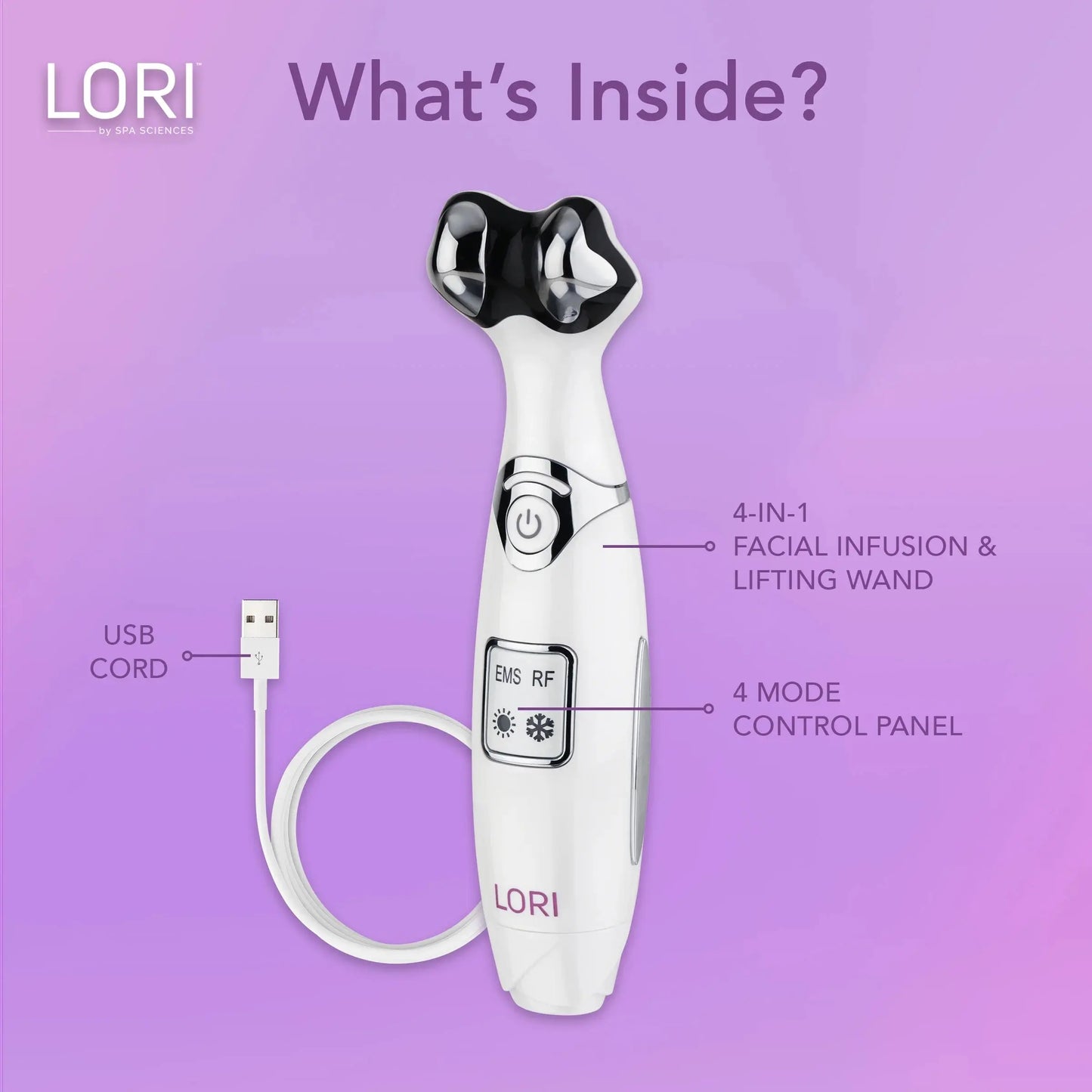 LORI Facial Lifting & Serum Infusion Wand – Sonic, Cold & Heat Therapy for Eyes & Lips, Anti-Aging & Fine Line Reducer