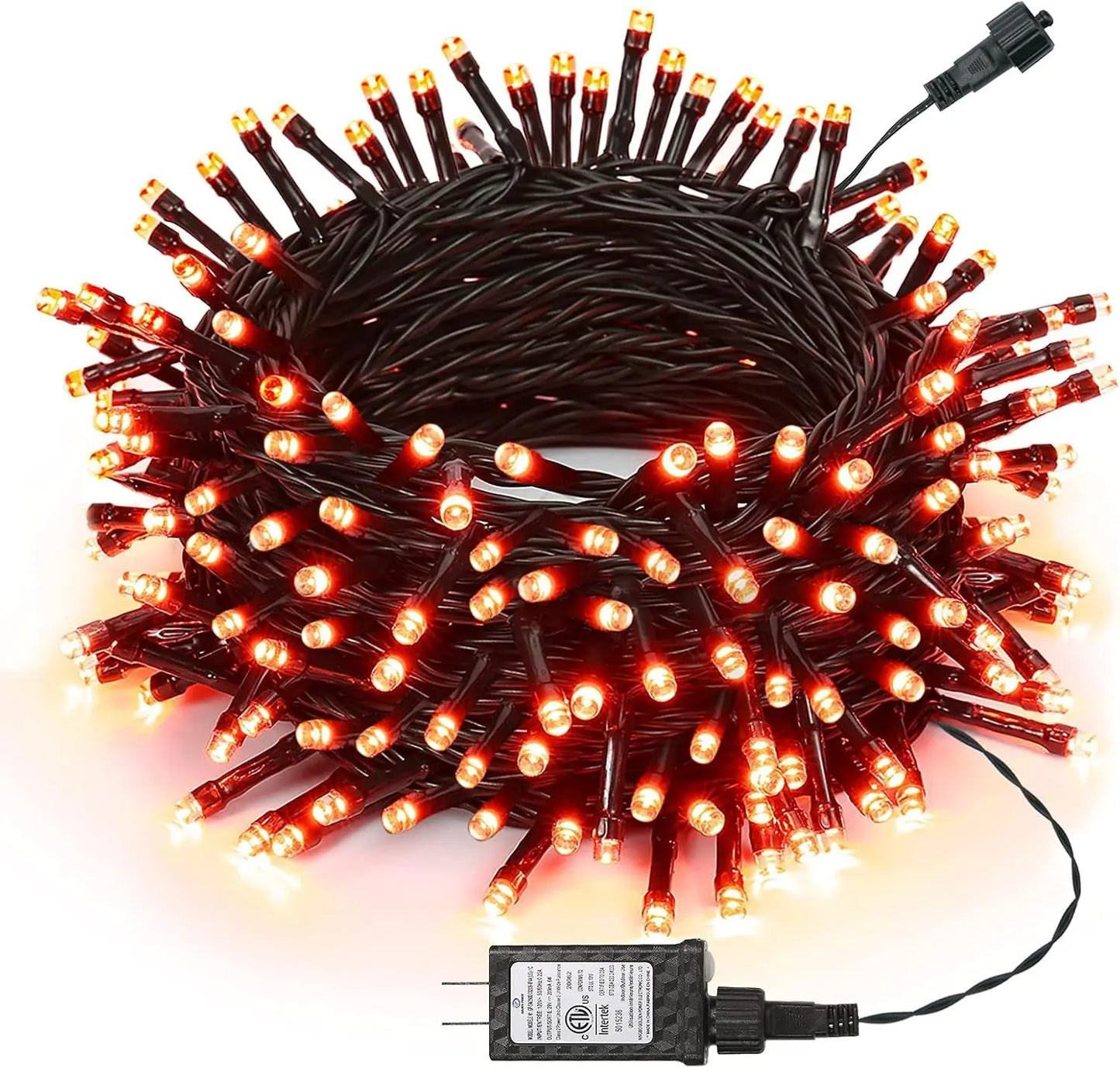 Orange Purple Halloween Lights, 100FT 300 LED String Lights with 8 Modes Timer Waterproof Plug in Indoor Outdoor String Light Connectable for Halloween Decorations