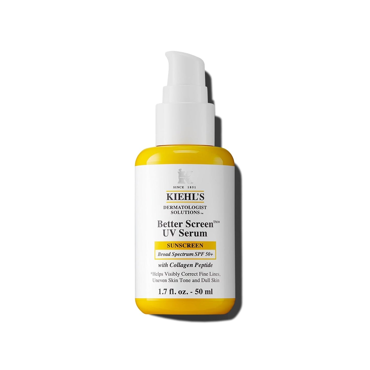 Kiehl’s Better Screen UV Serum SPF 50+ – Invisible Face Sunscreen with Collagen Peptide, UVA/UVB Protection, Anti-Aging & Radiance Boost