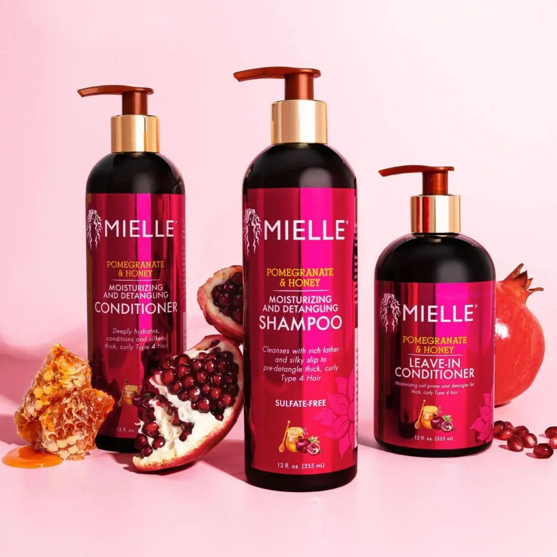 Mielle Pomegranate & Honey Detangling Conditioner 12 fl. oz – Moisturizing Hair Conditioner for Curly, Thick, Natural Hair, Frizz Control & Curl Definition