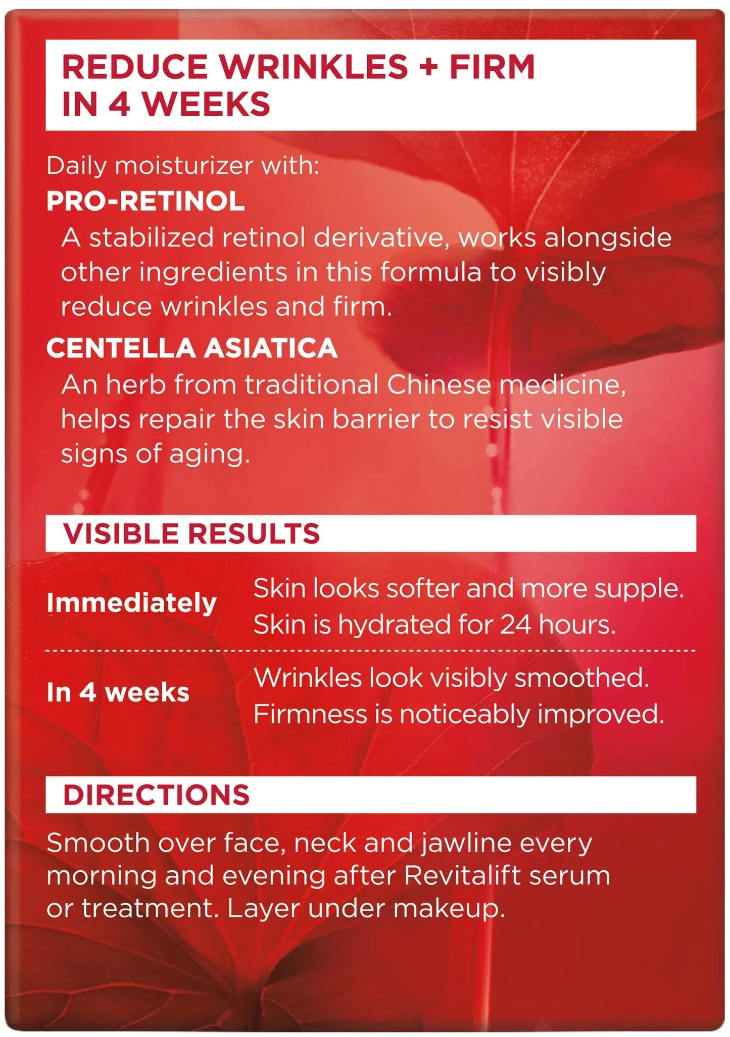 Revitalift Anti-Aging Face & Neck Cream, Fragrance-Free – Firming Moisturizer with Pro Retinol & Centella Asiatica, 1.7 Oz