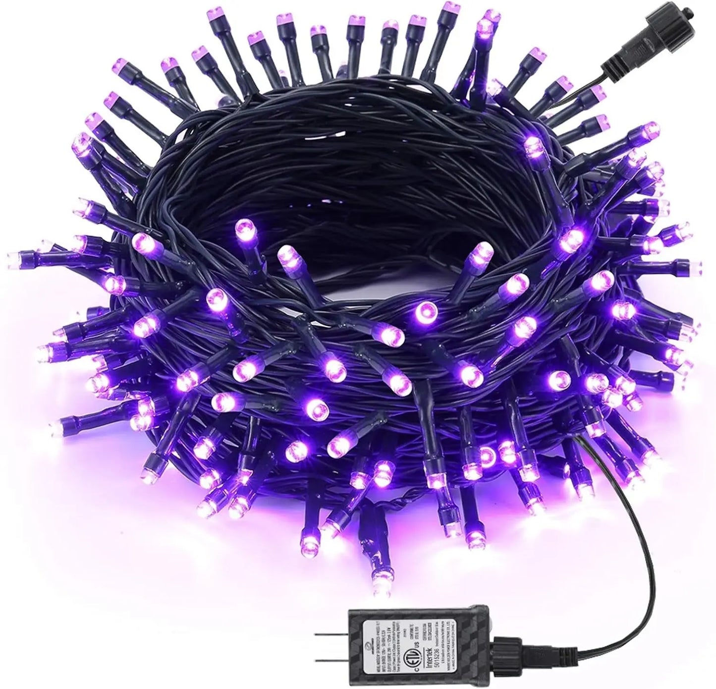 Orange Purple Halloween Lights, 100FT 300 LED String Lights with 8 Modes Timer Waterproof Plug in Indoor Outdoor String Light Connectable for Halloween Decorations