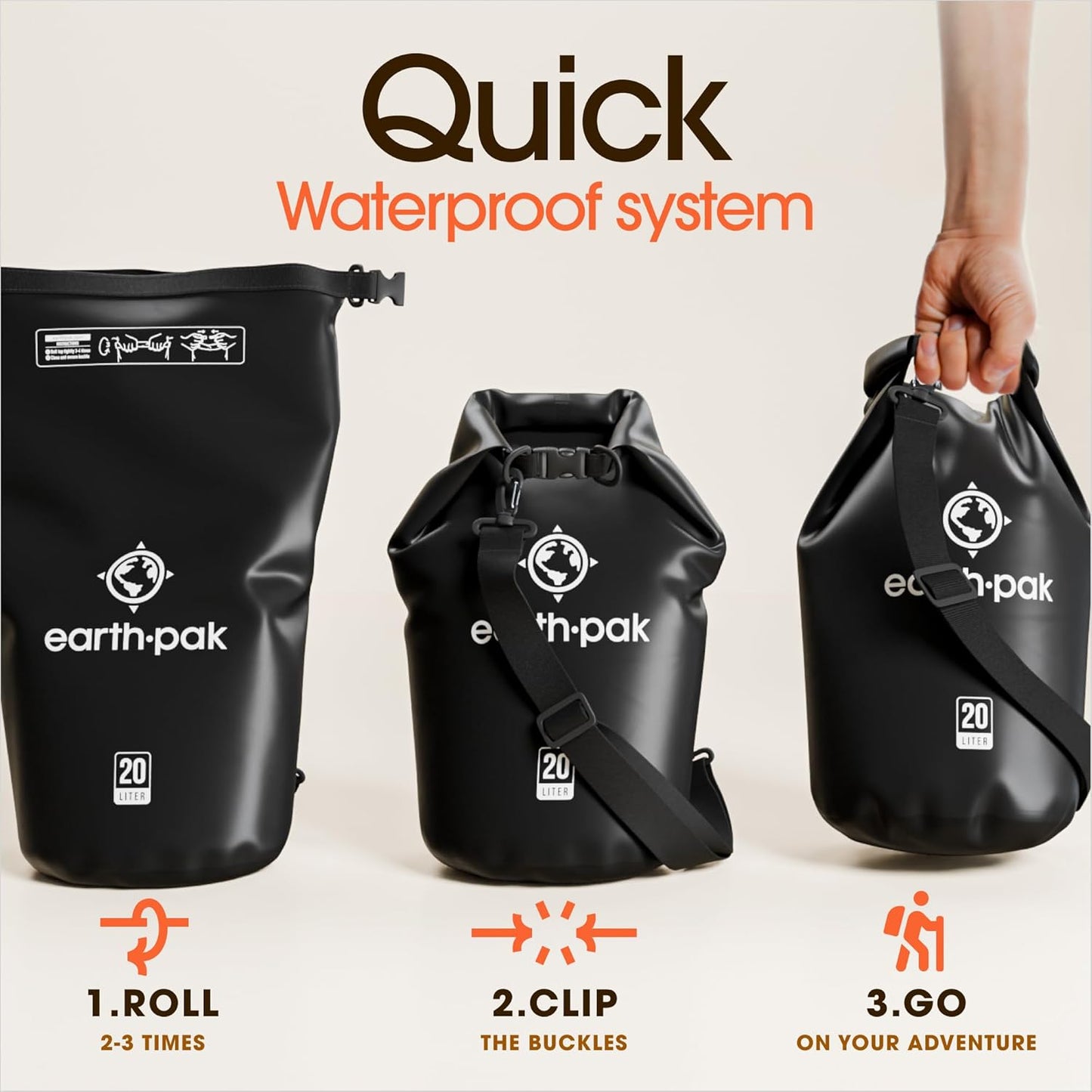 Waterproof Dry Bag – Roll Top Backpack Sack for Kayak, Canoe & Outdoor Gear