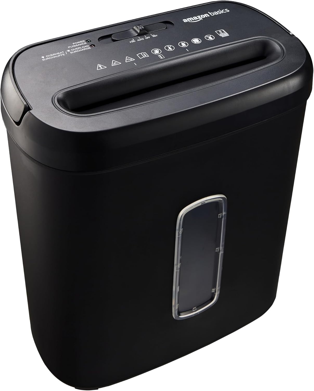 8‑Sheet Cross‑Cut Paper & Credit Card Shredder – Black, P‑4 Security