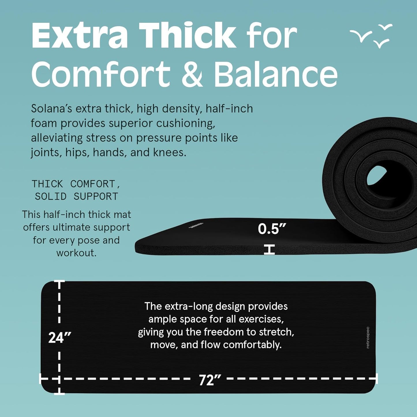 Solana 1/2" Thick Yoga Mat