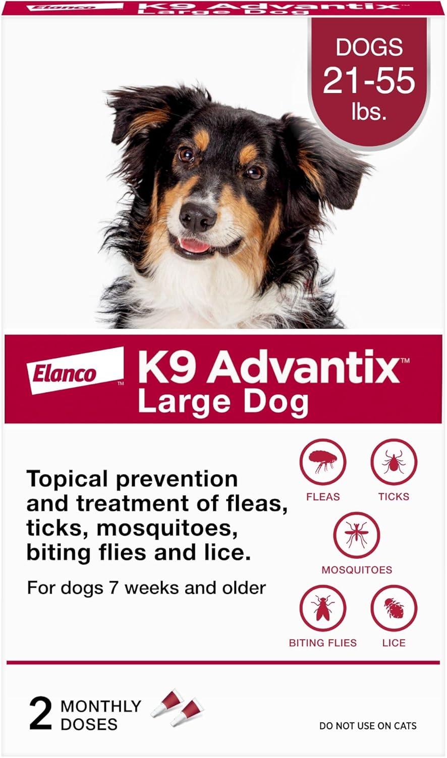 Flea, Tick & Mosquito Prevention for Dogs 21–55 lbs — 2-Month Topical Treatment
