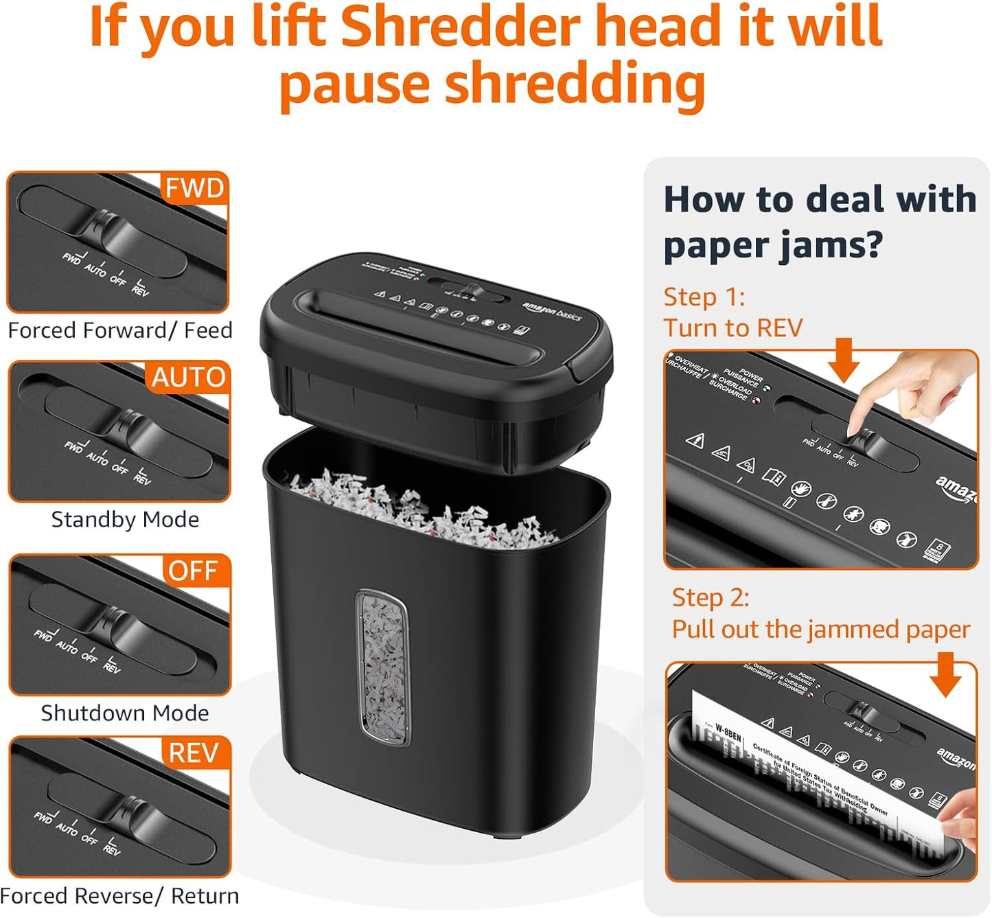 8‑Sheet Cross‑Cut Paper & Credit Card Shredder – Black, P‑4 Security