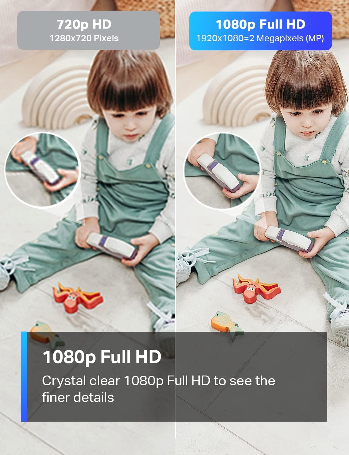 Tapo C100 1080P Indoor Security Camera for Baby & Pet Monitor | Motion Detection, 2-Way Audio, Night Vision | Works with Alexa & Google