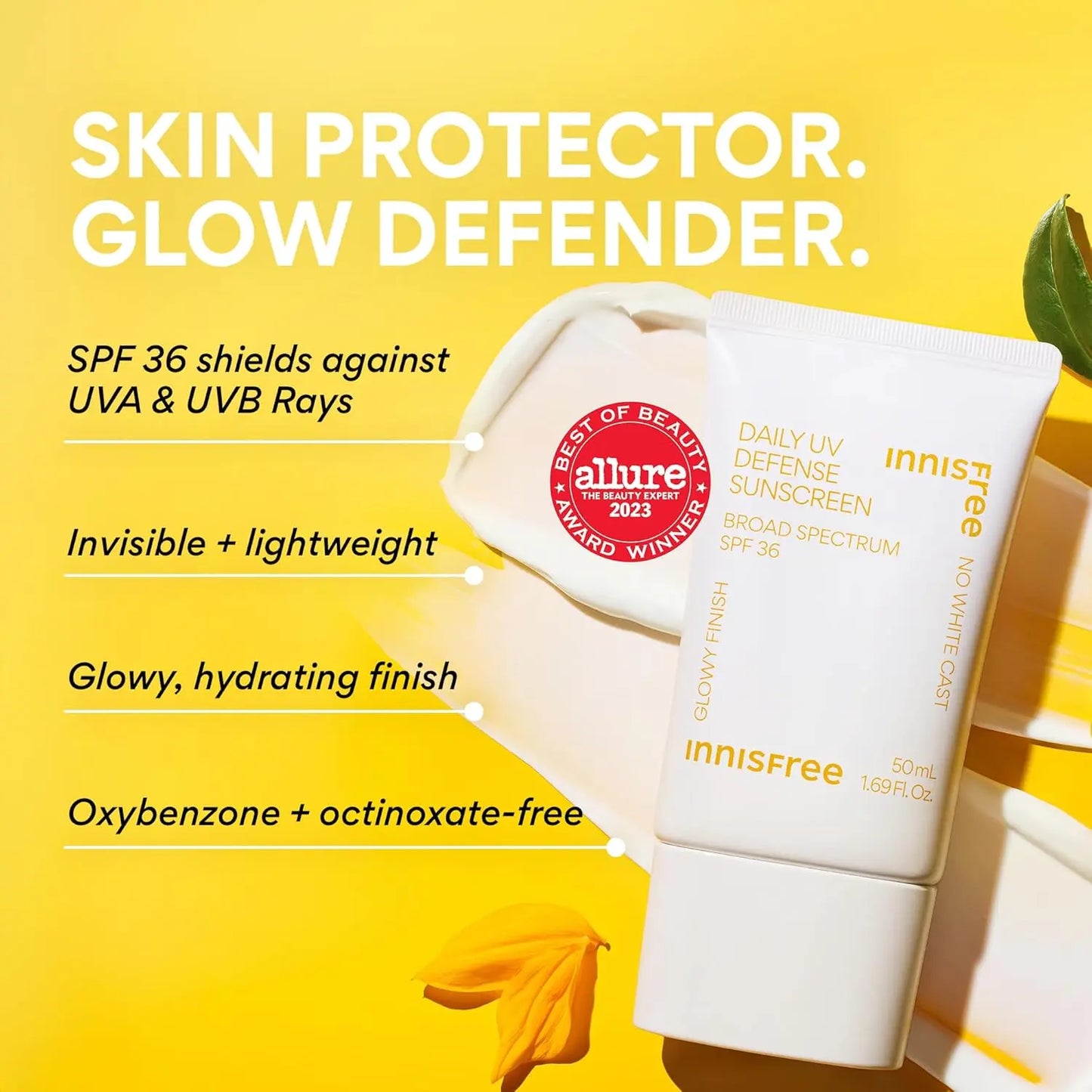 Daily UV Defense SPF 36 – Korean Face Sunscreen, Invisible, Hydrating, No White Cast