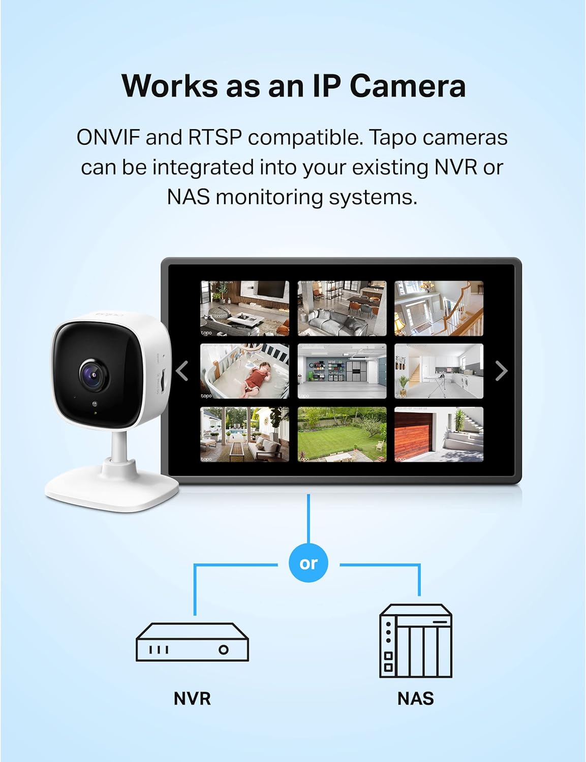 Tapo C100 1080P Indoor Security Camera for Baby & Pet Monitor | Motion Detection, 2-Way Audio, Night Vision | Works with Alexa & Google