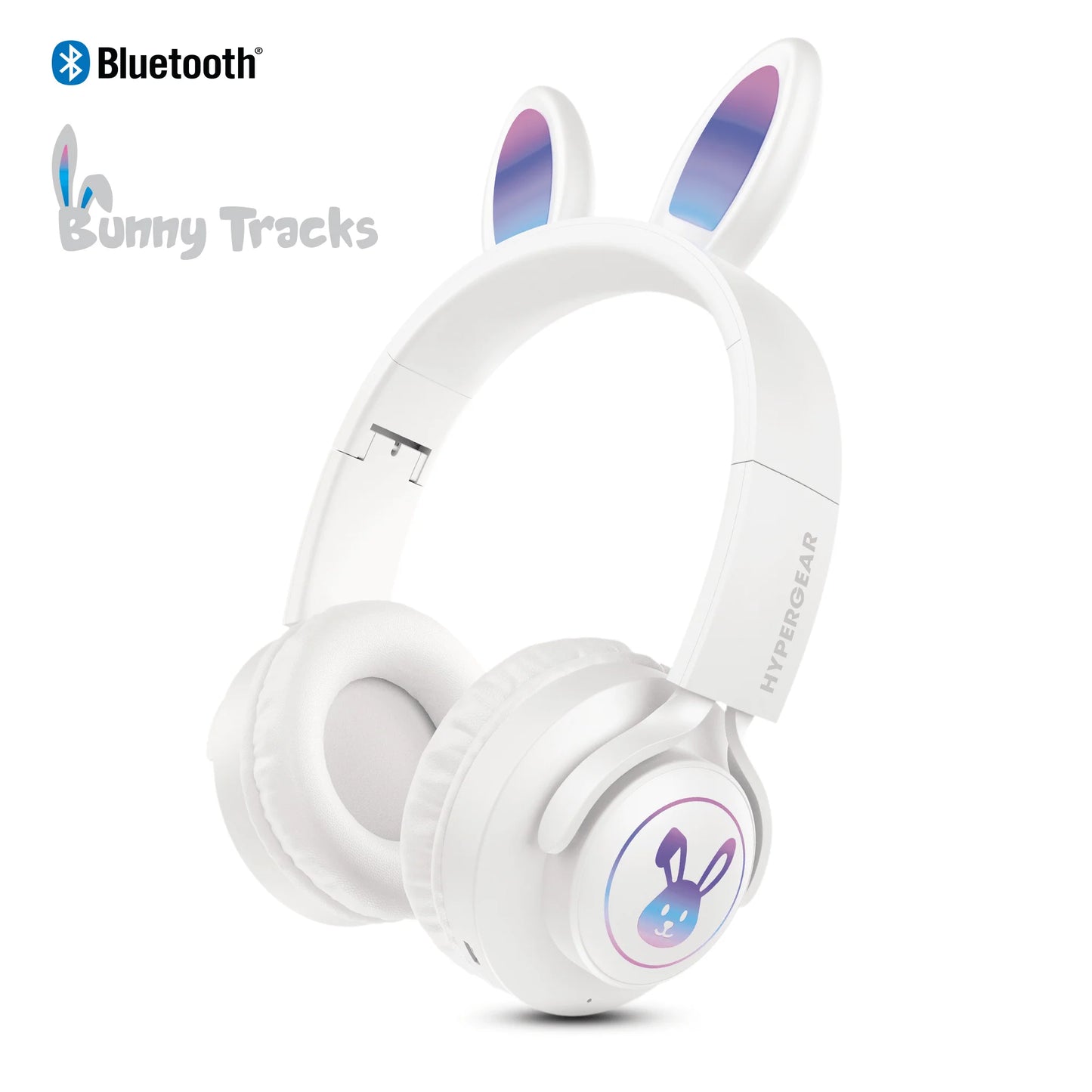 Hypergear Bunny Tracks Wireless Light-Up Headphones – Bluetooth Kids & Adult LED Headset with Mic