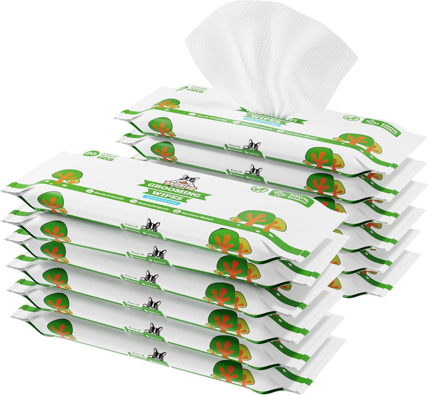 Pogi’s Hypoallergenic Dog Grooming Wipes – Fragrance-Free, 100 Ct, Paws, Body & Butt Cleaning