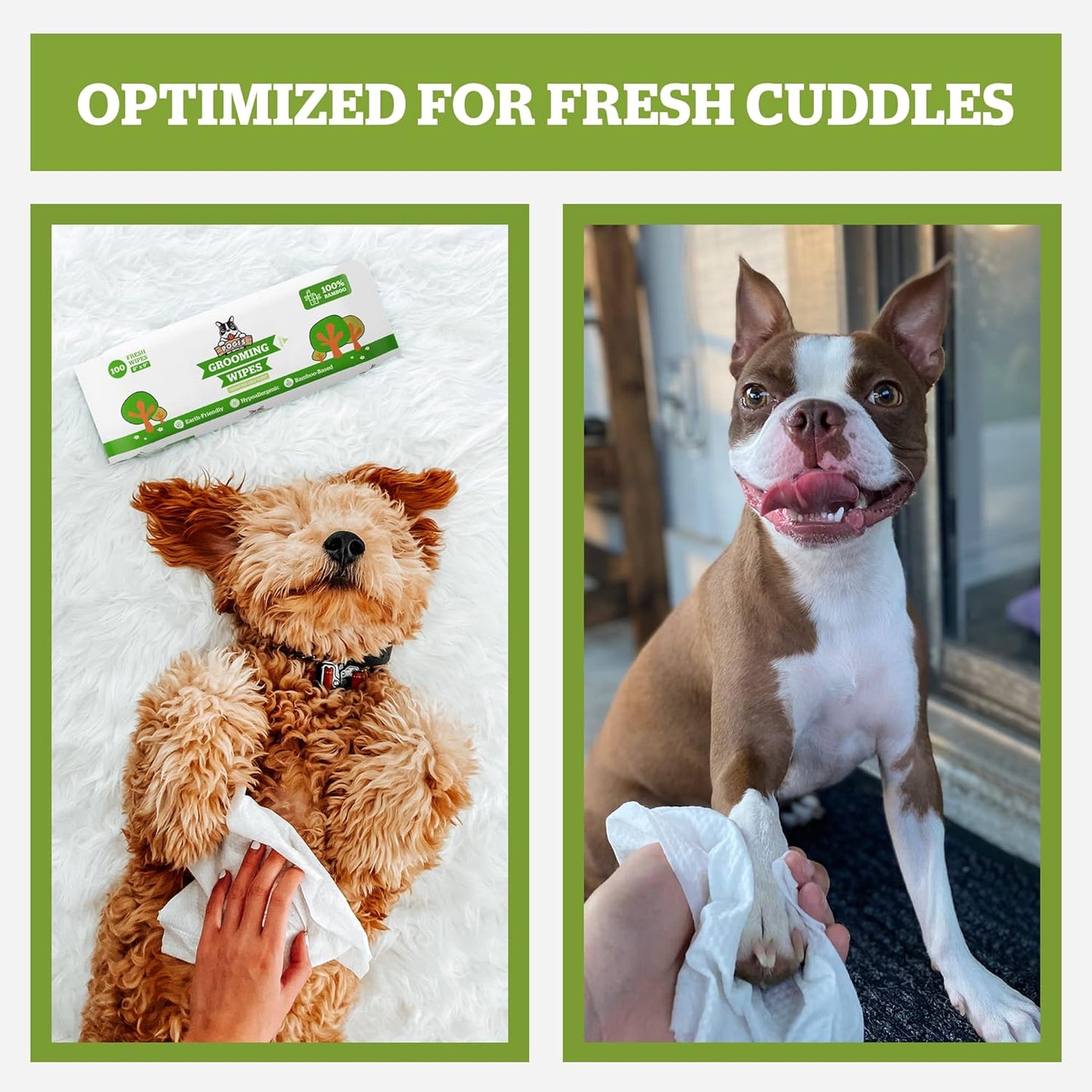 Pogi’s Hypoallergenic Dog Grooming Wipes – Fragrance-Free, 100 Ct, Paws, Body & Butt Cleaning
