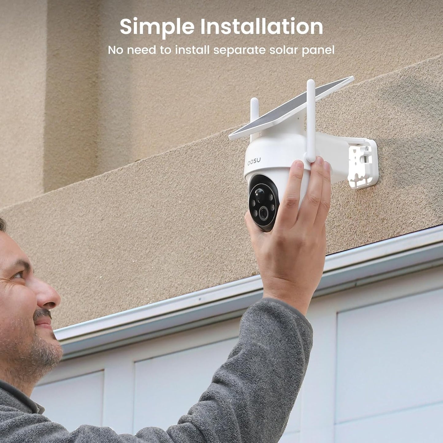 4-Pack Solar Wireless Outdoor Security Camera System | No Subscription, 2K Color Night Vision, 360° Pan & Tilt with Auto Tracking, Dual 5G/2.4G WiFi