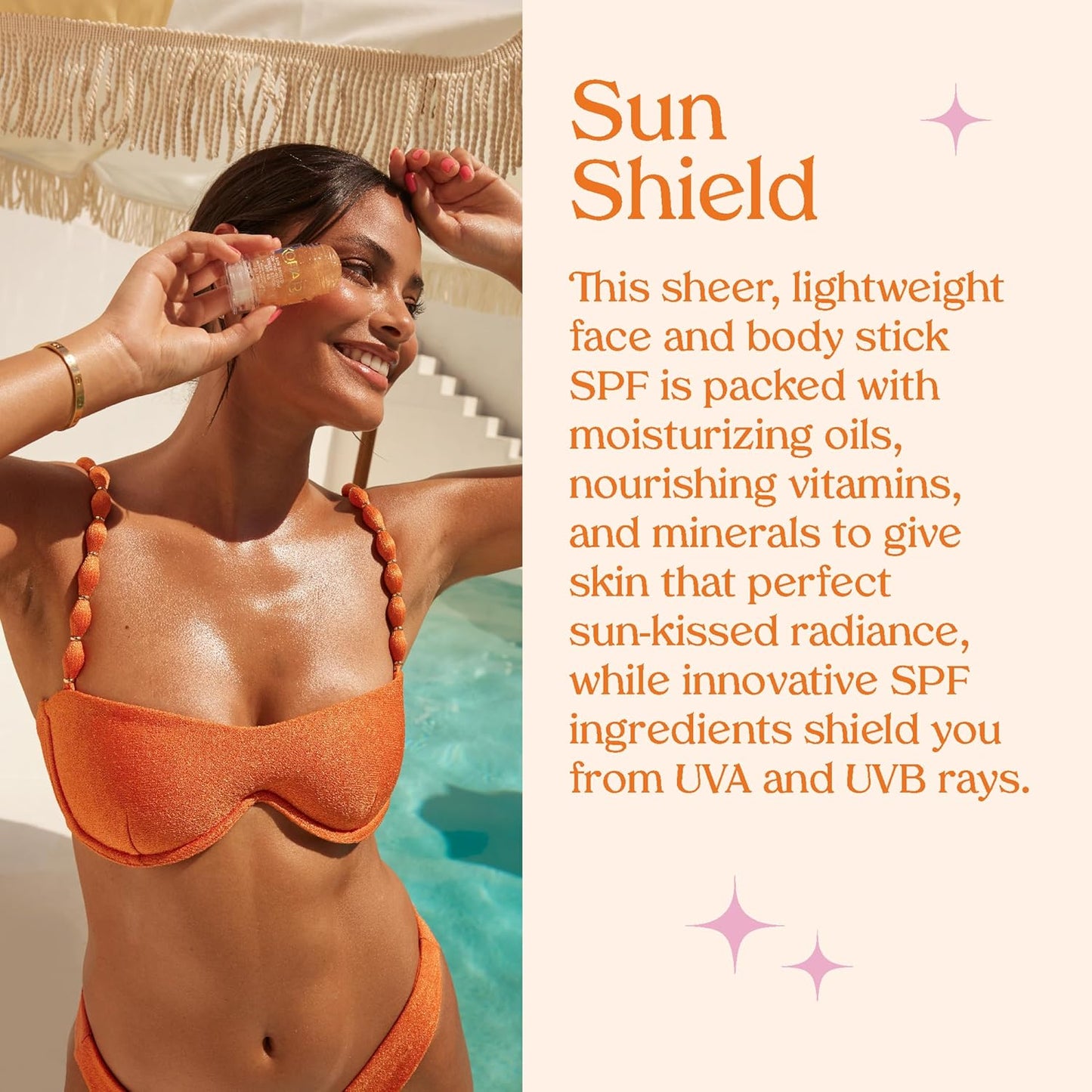 Sun Shield SPF 40 Glow Stick – Sheer Face & Body Sunscreen, Water-Resistant, 1 Oz