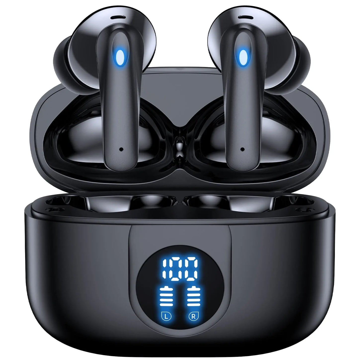 Wireless Earbuds Bluetooth 5.4, Noise Cancelling Stereo Earphones with Mic, 60H Playback, LED Display, IP7 Waterproof – Veatool P91