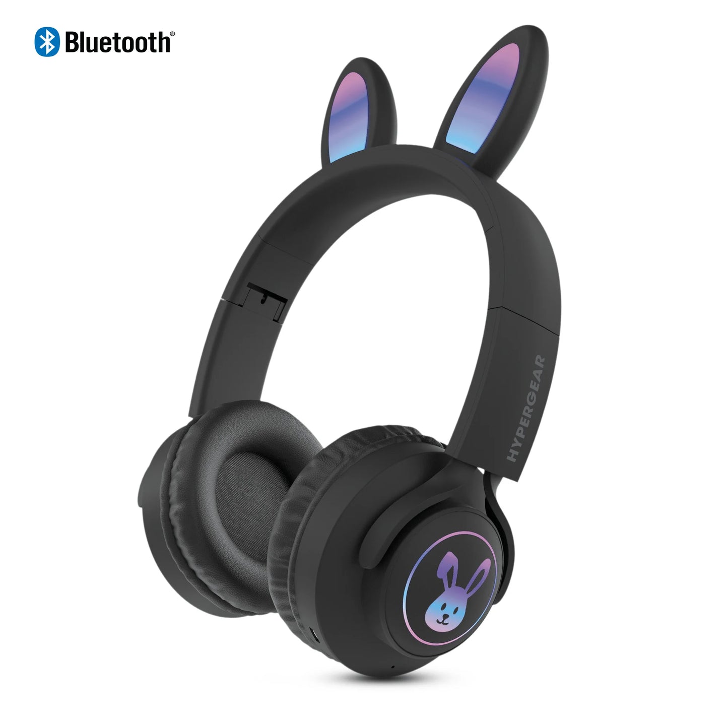 Hypergear Bunny Tracks Wireless Light-Up Headphones – Bluetooth Kids & Adult LED Headset with Mic