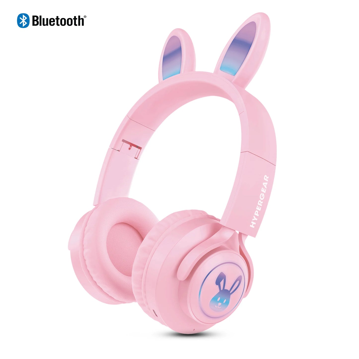 Hypergear Bunny Tracks Wireless Light-Up Headphones – Bluetooth Kids & Adult LED Headset with Mic