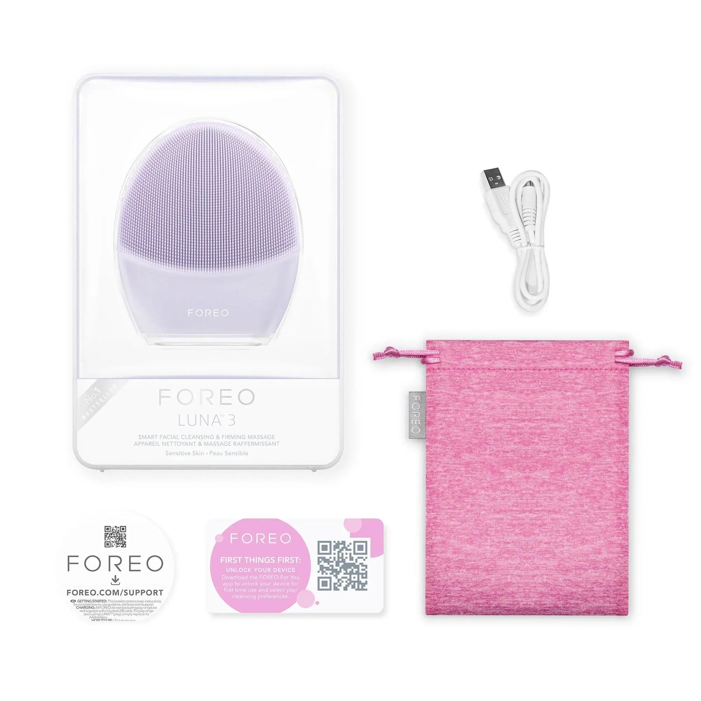 LUNA 3 Smart Sonic Facial Cleanser & Massager for Sensitive Skin – Deep Clean & Anti-Aging Face Brush