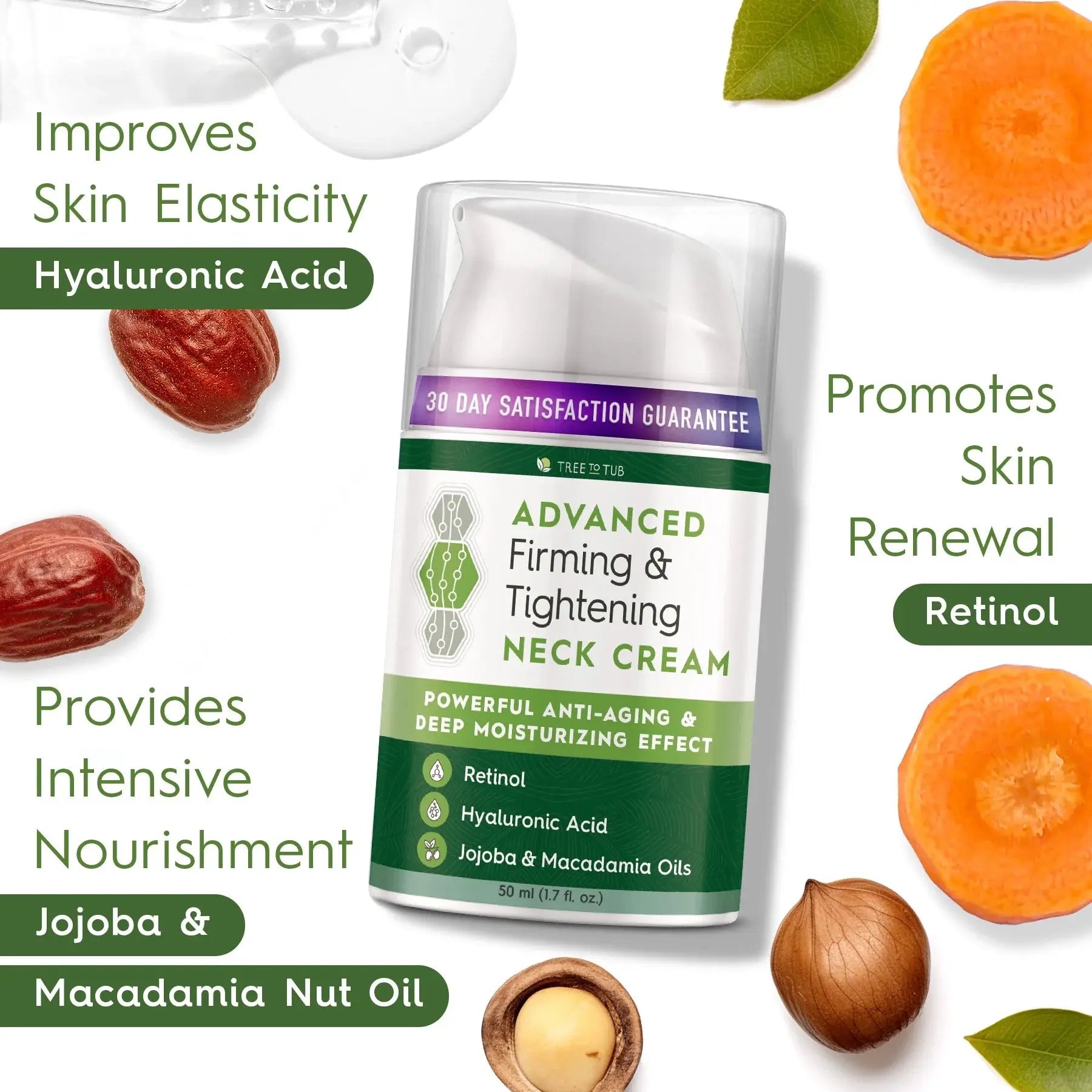Neck Firming Cream – Advanced Firming Neck & Chest Cream with Hyaluronic Acid & Retinol – Moisturizes, Firms, and Reduces Wrinkles – Unscented, Fast-Absorbing, Anti-Aging – 2 oz
