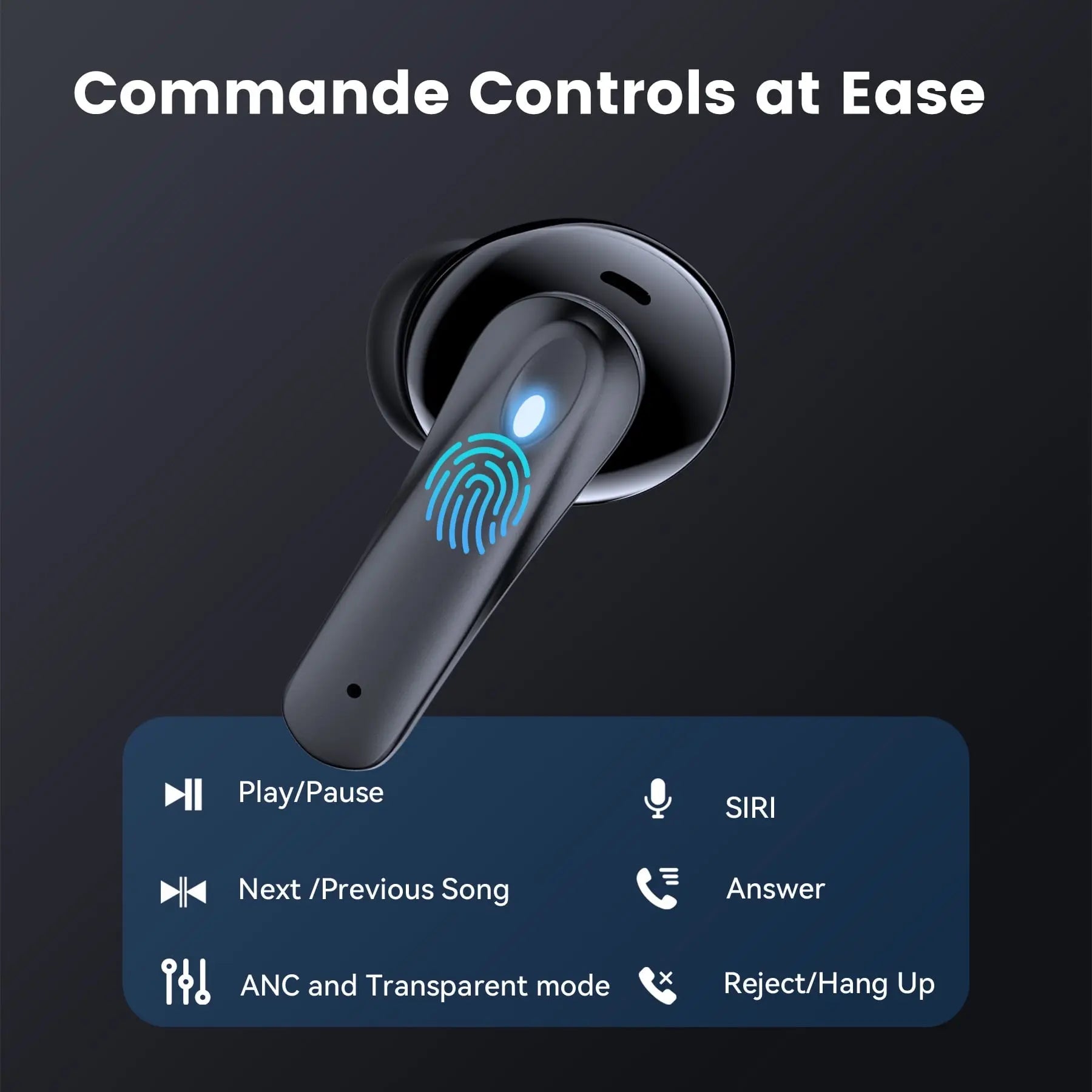 Wireless Earbuds Bluetooth 5.4, Noise Cancelling Stereo Earphones with Mic, 60H Playback, LED Display, IP7 Waterproof – Veatool P91