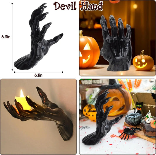 Gothic Wall Hands with LED Candles