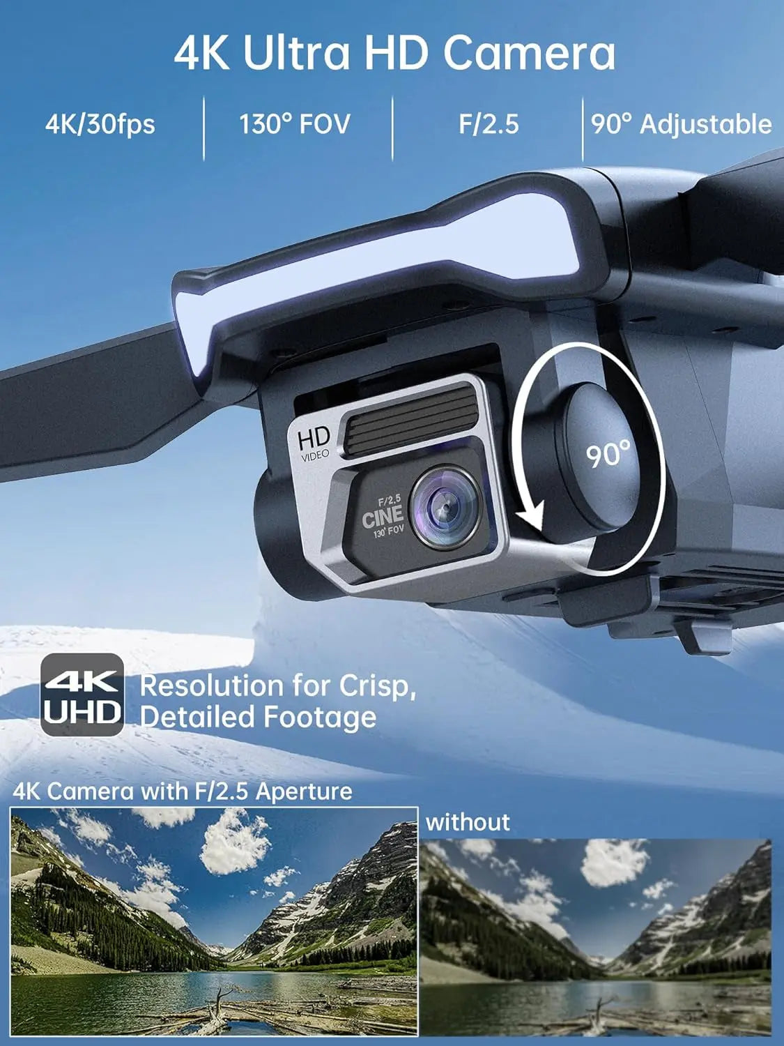 A77 4K HD Drone with Camera - 84-Min Flight Time, Long-Range FPV, Follow Me Mode