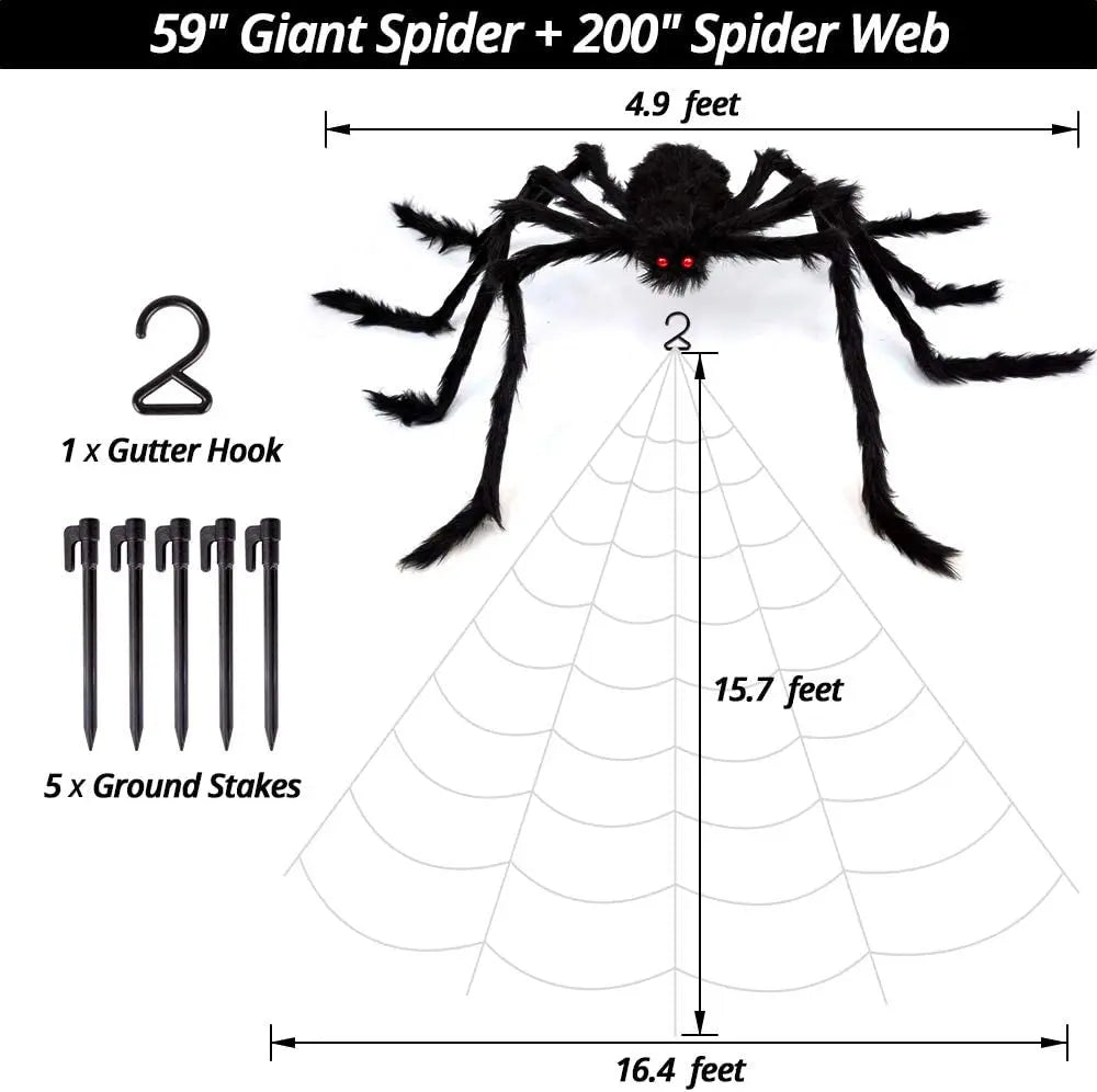 Optimized Title Giant Spider & Web Halloween Decor