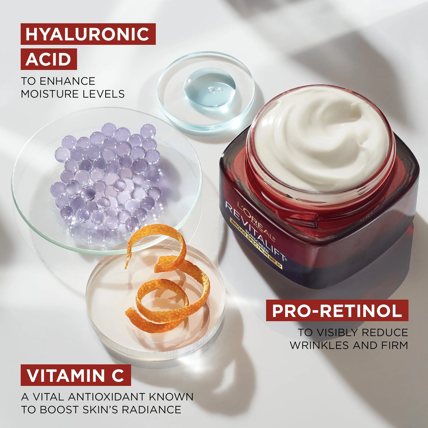 L’Oréal Revitalift Triple Power Anti-Aging Face & Neck Moisturizer SPF 30 – 1.7 Oz, Hydrating, Firming & Brightening