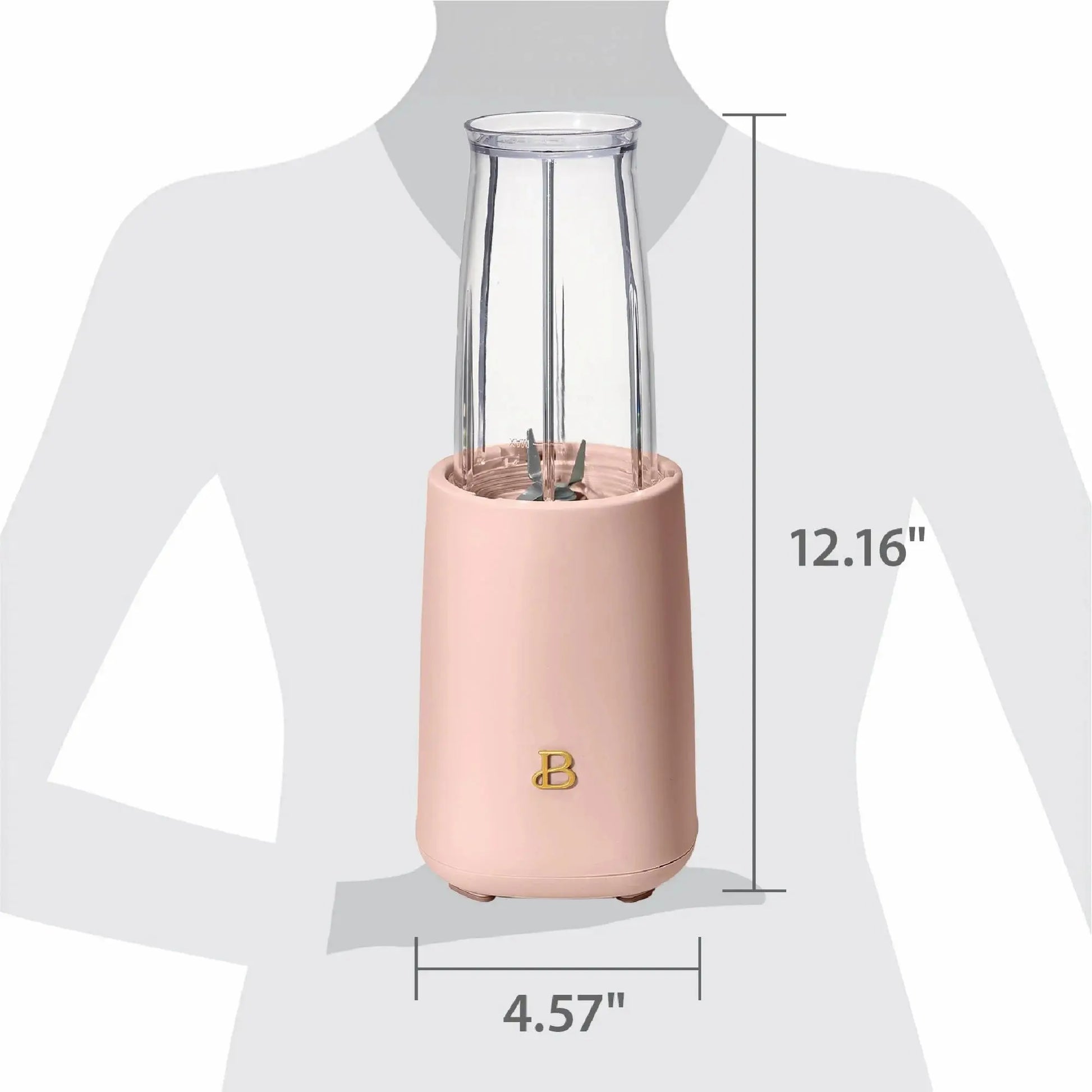Drew Barrymore Beautiful 12-Piece Personal Blender Set 240W Rose Pink | Portable Smoothie Maker, Coffee Grinder, Travel Cup | Compact Countertop Kitchen Appliance