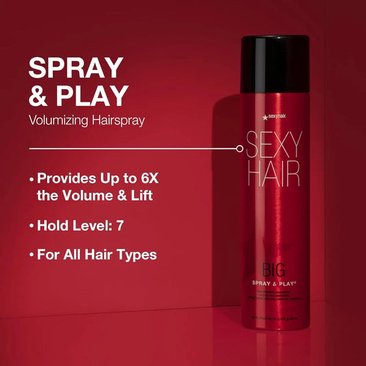 Big Spray & Play Volumizing Hairspray 10 Oz – Extra Strength, Long-Lasting Volume & Shine