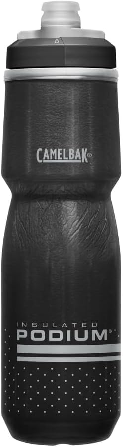 Podium Chill Insulated Bike Water Bottle – 24oz Squeeze Bottle, Black