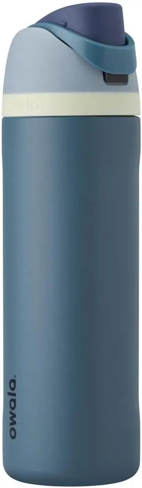 Freesip Insulated Stainless Steel Water Bottle with Straw – 24oz BPA-Free Sports Bottle for Travel, Gym & Outdoor, Denim Blue