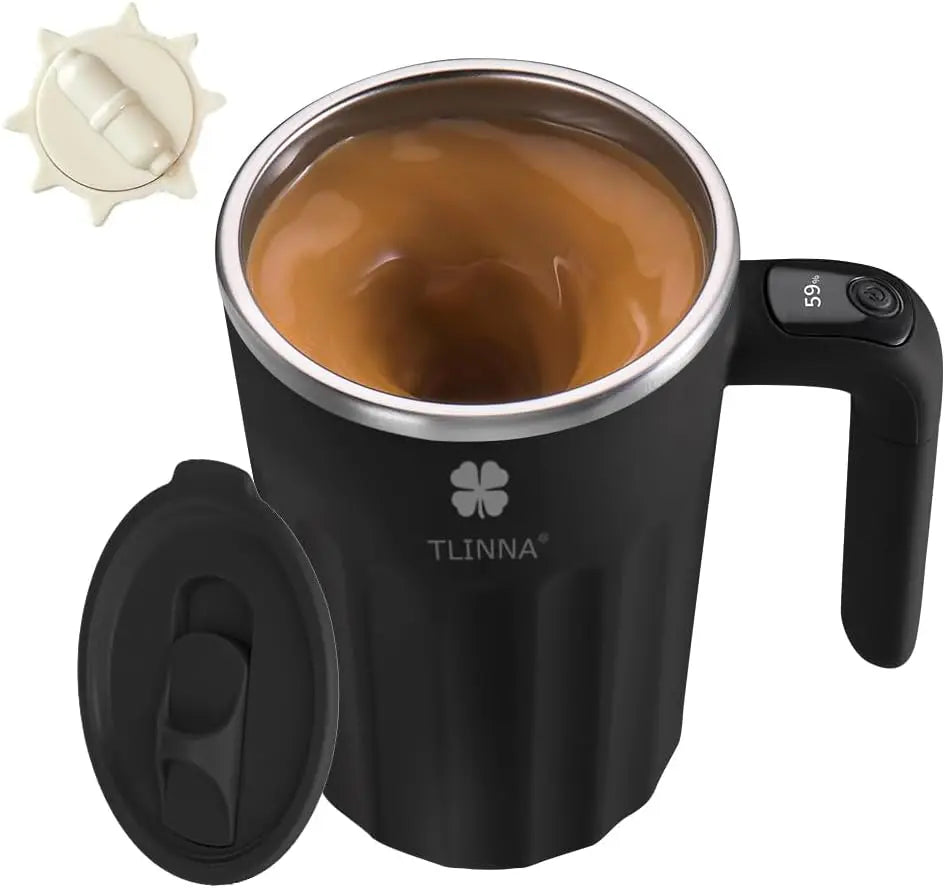 Electric Stirring Mug 16 Oz – Self-Stirring Coffee Mug for Coffee, Milk, Cocoa & More (Black)