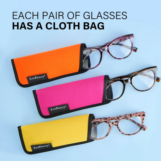 Reading Glasses Blue Light Blocking for Women, Spring Hinge Reader for Men Ladies,+3.25, 3 Pack