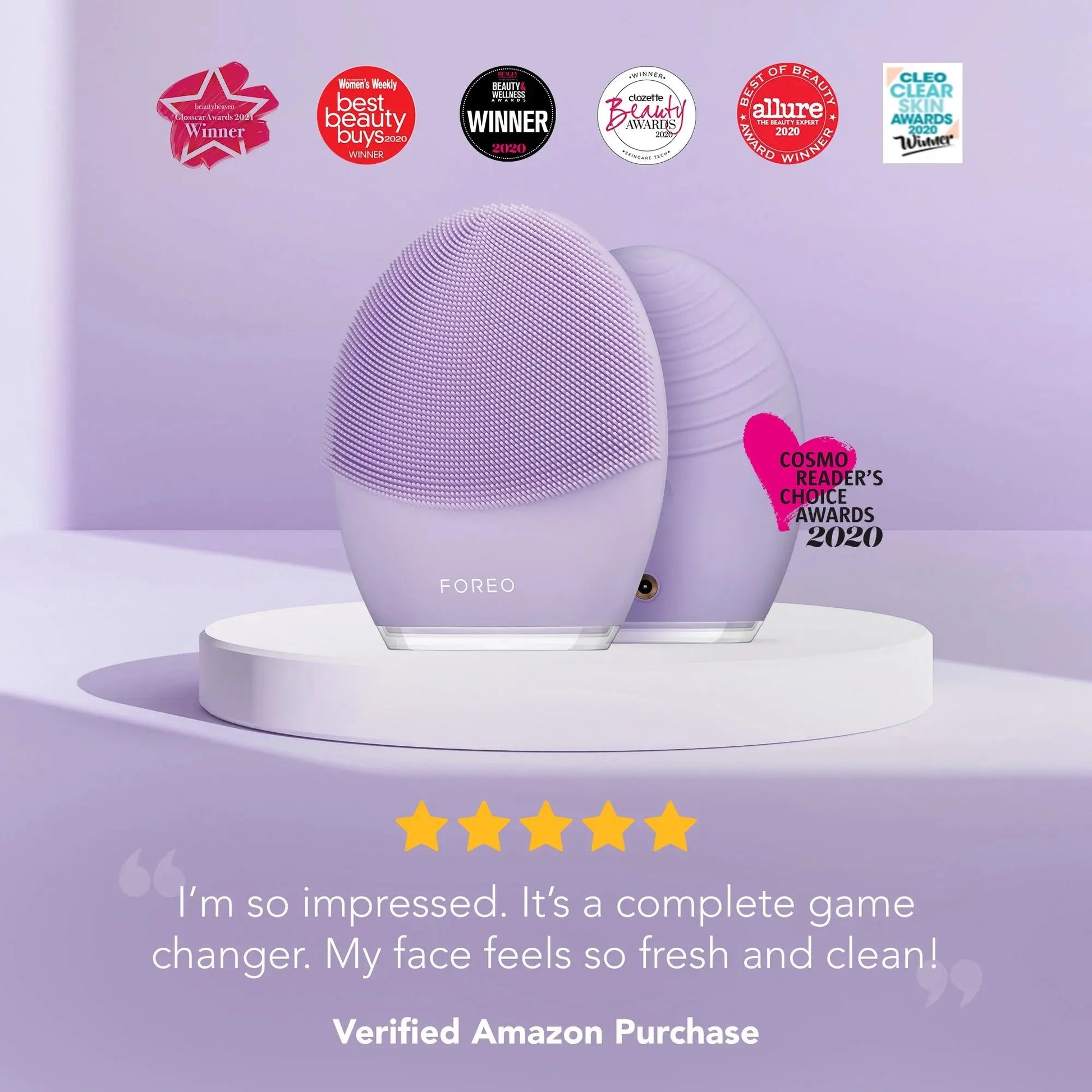 LUNA 3 Smart Sonic Facial Cleanser & Massager for Sensitive Skin – Deep Clean & Anti-Aging Face Brush