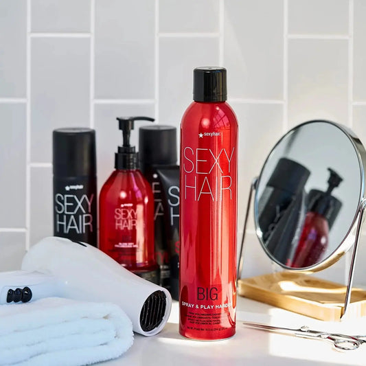 Big Sexy Hair Spray & Play Harder Firm Volumizing Hairspray 10Oz – Super Hold, Maximum Volume & Shine