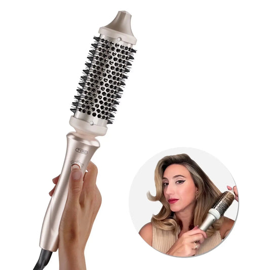 STYLUX 3-in-1 Thermal Hair Brush – Blowouts, Curling & Straightening, 1.7" Ceramic, Dual Voltage