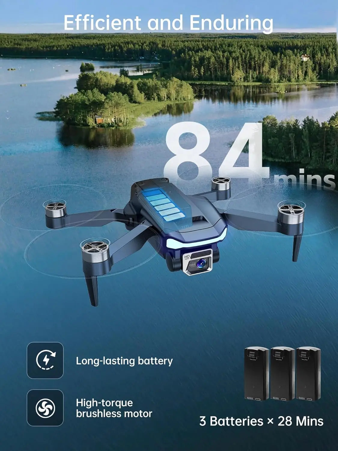 A77 4K HD Drone with Camera - 84-Min Flight Time, Long-Range FPV, Follow Me Mode