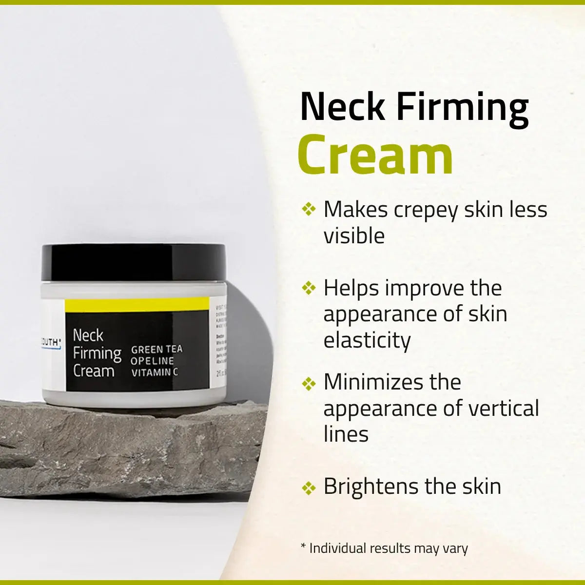 YEOUTH Neck Cream with Vitamin C – Targeting Décolletage, Cleavage, and Chest, 2 Oz
