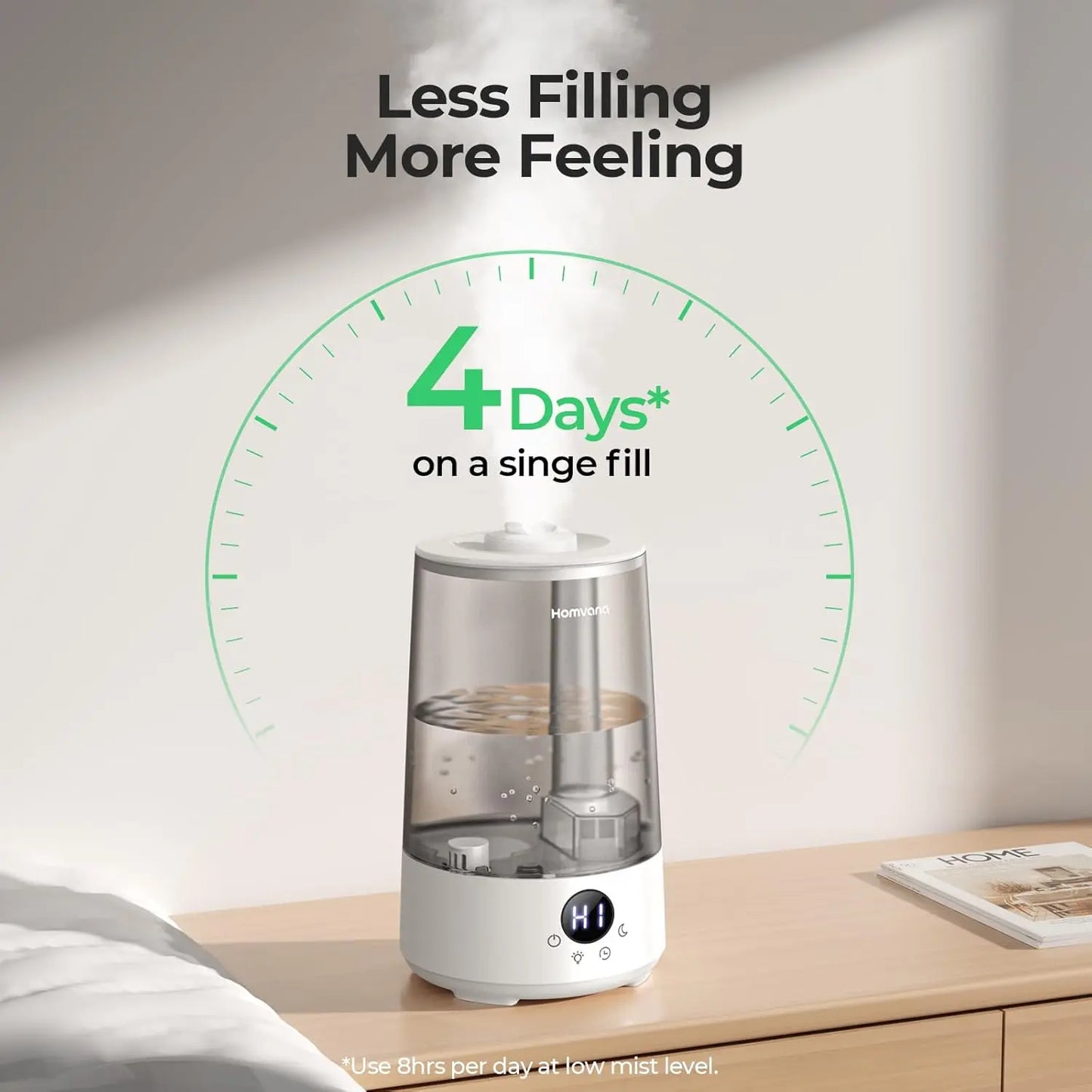 3.6L Quiet Cool Mist Humidifier & Oil Diffuser – Long-Lasting, BPA-Free, Top-Fill for Bedroom, Baby, Plants & Large Rooms