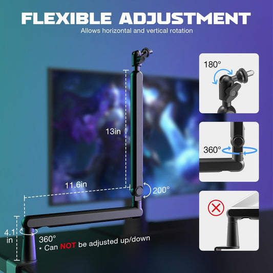 FIFINE BM88 Low Profile Microphone Boom Arm with Clamp & Cable Management
