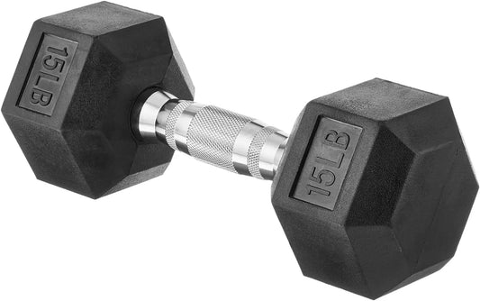 Rubber Hex Dumbbell Hand Weight – Durable Non-Slip Fitness Strength Training Weights