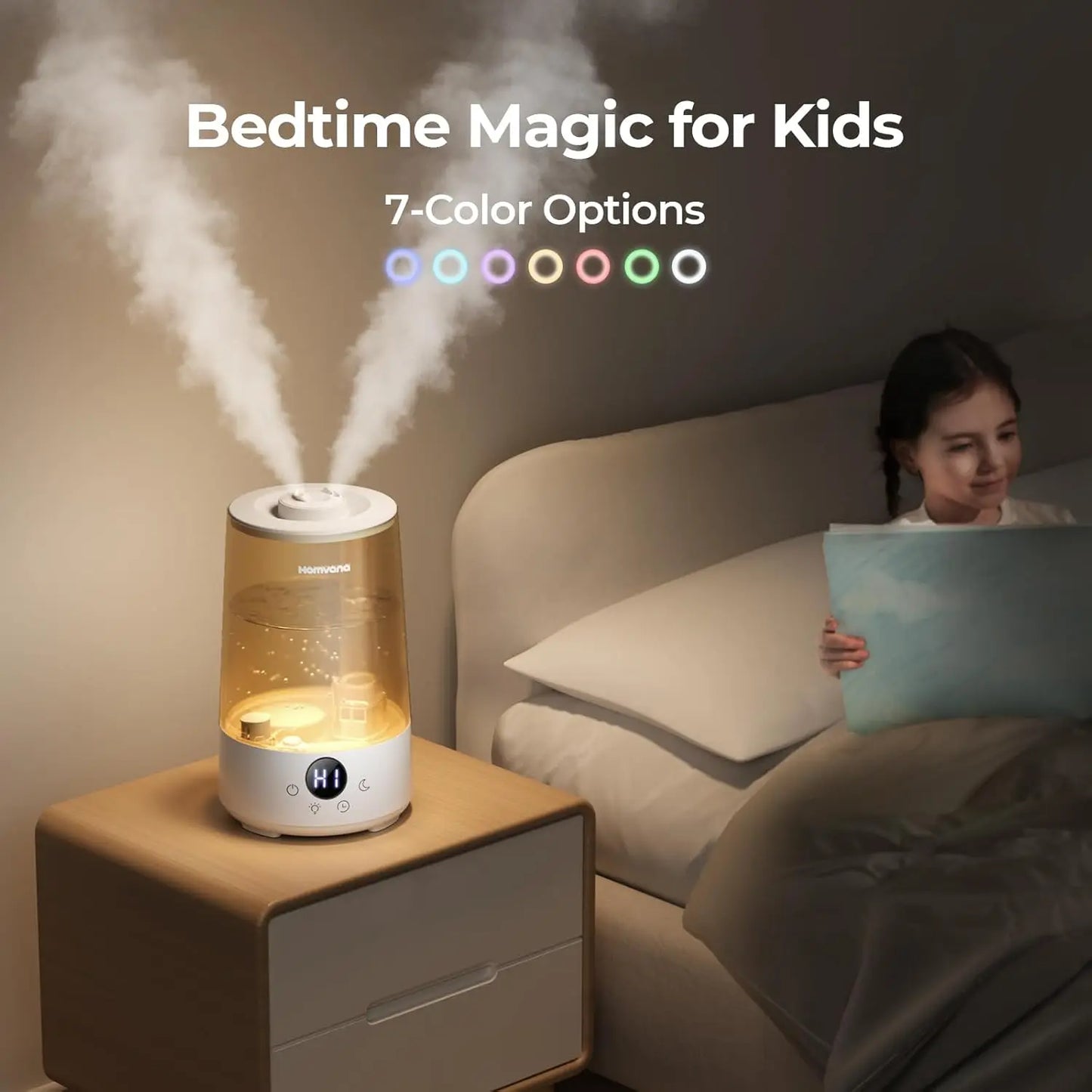 3.6L Quiet Cool Mist Humidifier & Oil Diffuser – Long-Lasting, BPA-Free, Top-Fill for Bedroom, Baby, Plants & Large Rooms