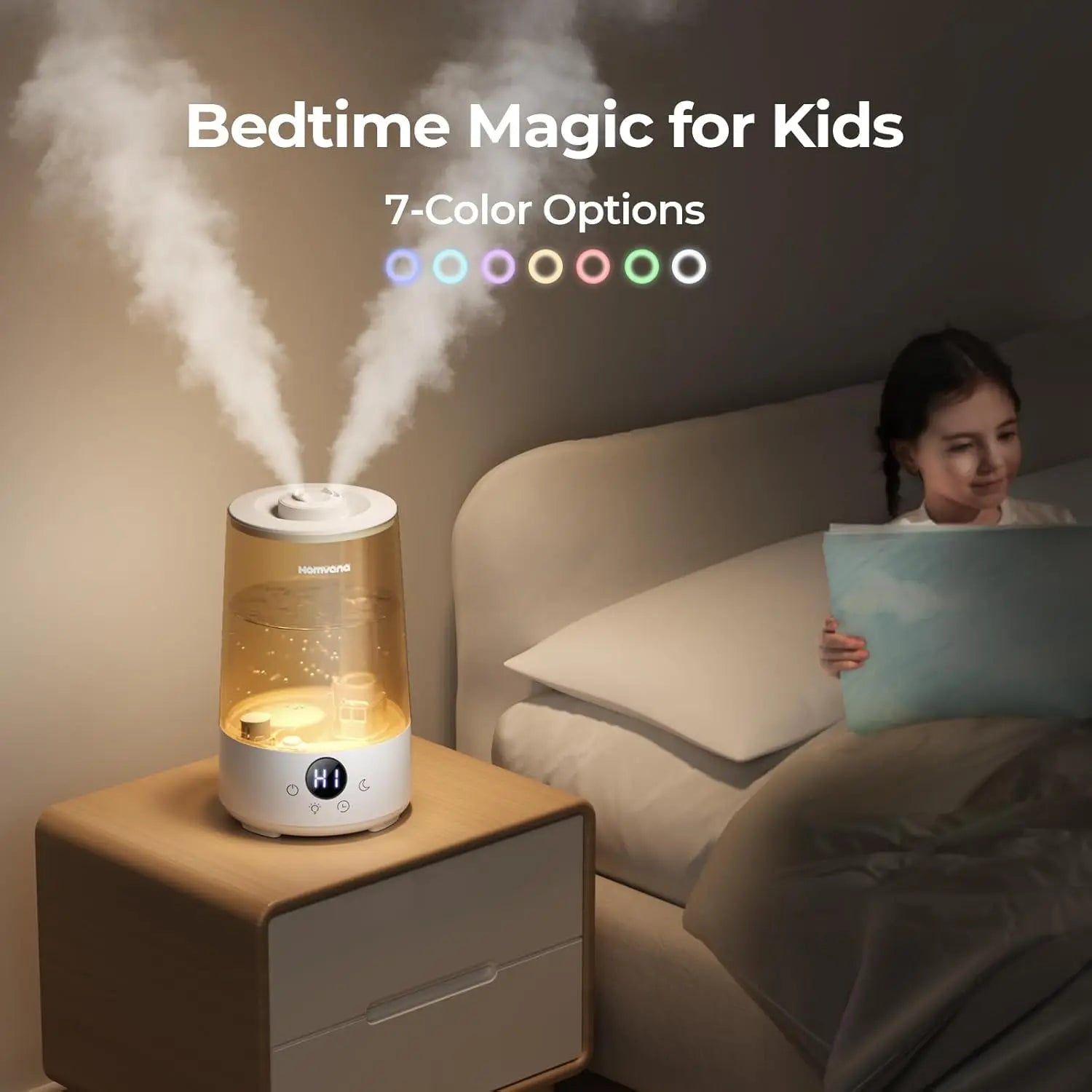 3.6L Quiet Cool Mist Humidifier & Oil Diffuser – Long-Lasting, BPA-Free, Top-Fill for Bedroom, Baby, Plants & Large Rooms