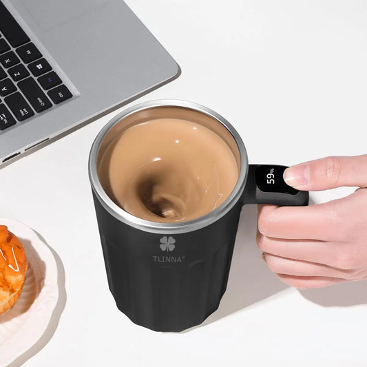 Electric Stirring Mug 16 Oz – Self-Stirring Coffee Mug for Coffee, Milk, Cocoa & More (Black)