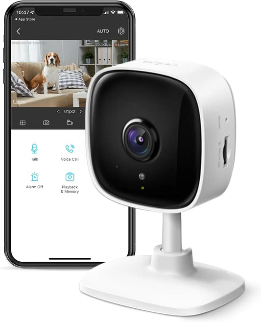 Tapo C100 1080P Indoor Security Camera for Baby & Pet Monitor | Motion Detection, 2-Way Audio, Night Vision | Works with Alexa & Google