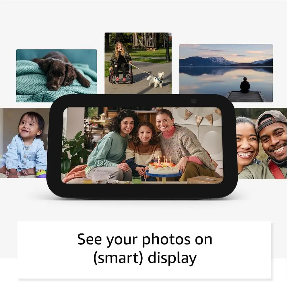 Echo Show 5 (Latest Model) Smart Display with Alexa – 2X Bass, Clearer Sound & 5.5” Touchscreen – Charcoal – Smart Home Control, Video Calls & More