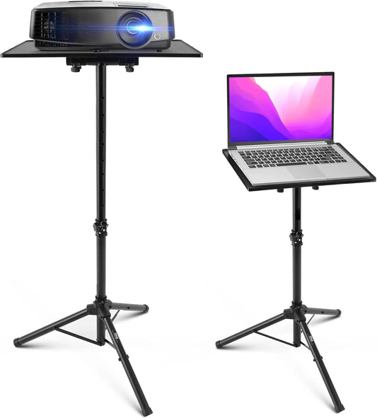 PRO Universal Laptop & Projector Tripod Stand – Adjustable Height Up to 39.37", 14"x11" Plate, Portable DJ, Book, Computer Holder for Office, Home, Stage, Studio & Events