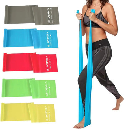 5 Pcs Professional Resistance Bands Set – Latex-Free Elastic Exercise Bands for Yoga, Pilates, Physical Therapy & Home Workouts